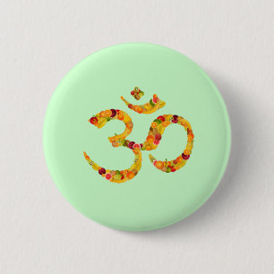 Symbol aum or ohm. Add your own text ! 6 Cm Round Badge