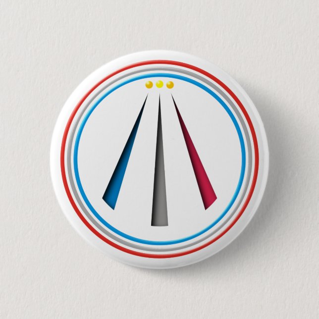 symbol Awen Neo Druid Barden 6 Cm Round Badge (Front)