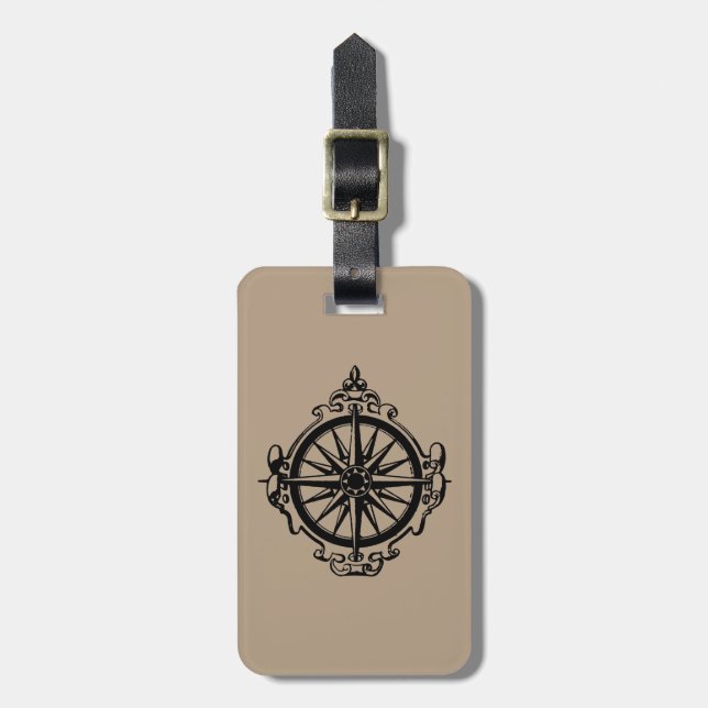 Symbol: Compass Luggage Tag (Front Vertical)