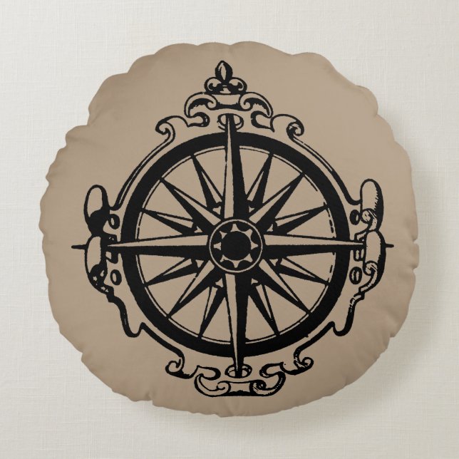 Symbol: Compass Round Cushion (Front)