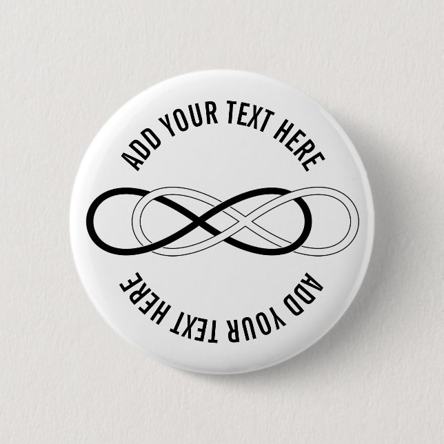 Symbol double Infinity - Black & White 6 Cm Round Badge (Front)