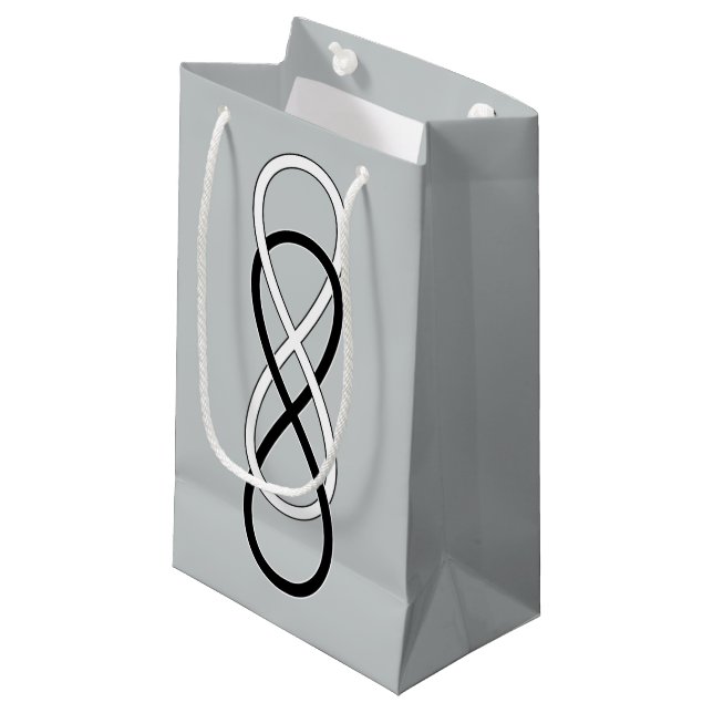 Symbol double Infinity - Black & White + backgr. Small Gift Bag (Front Angled)