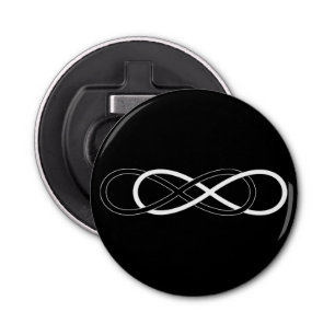 Symbol double Infinity - Black & White Bottle Opener