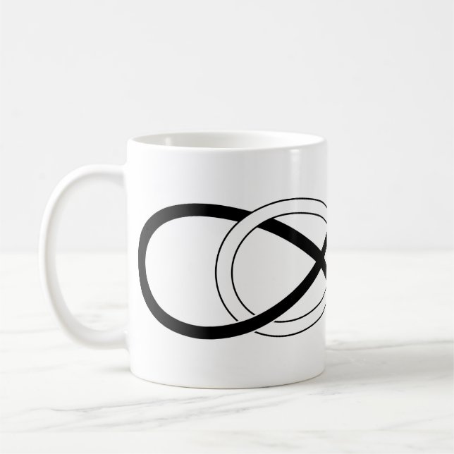 Symbol double Infinity - Black & White Coffee Mug (Left)