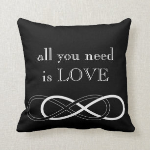Symbol double Infinity - Black & White Cushion