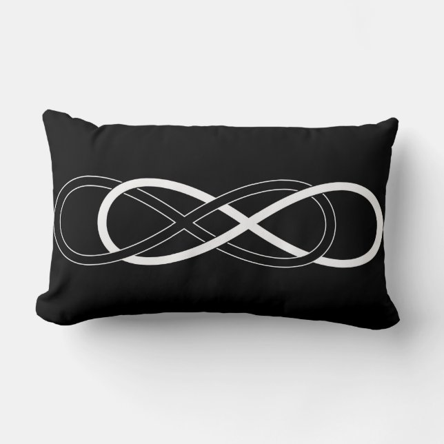Symbol double Infinity - Black & White Lumbar Cushion (Front)