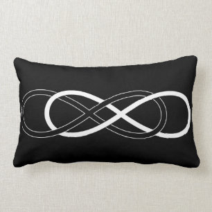 Symbol double Infinity - Black & White Lumbar Cushion