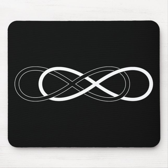 Symbol double Infinity - Black & White Mouse Pad (Front)