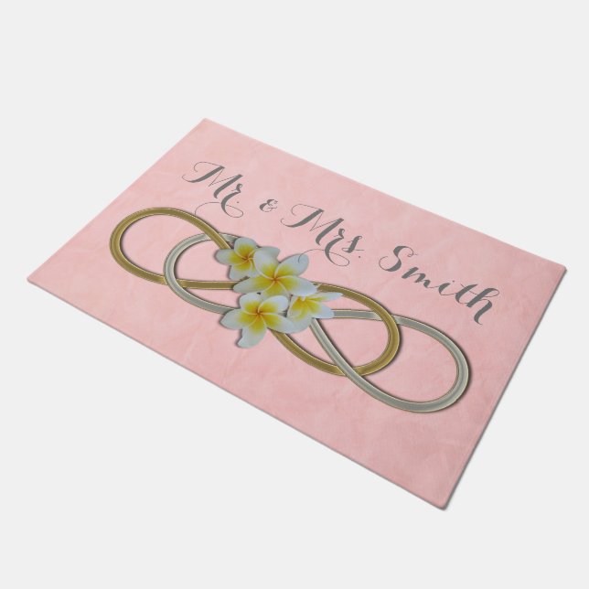 Symbol Double Infinity - Frangipani gold silver Doormat (Angled)