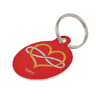 Symbol double Infinity Heart BiColor Pet Tag