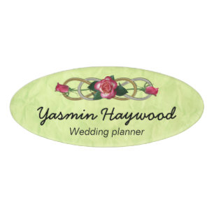 Symbol Double Infinity - Roses gold silver Name Tag