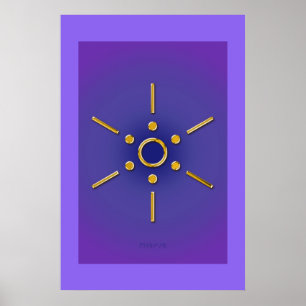 Symbol Elomin / gold blue violet Poster