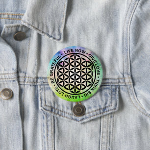 Symbol Flower Of Life - Rules Of Life 1 7.5 Cm Round Badge