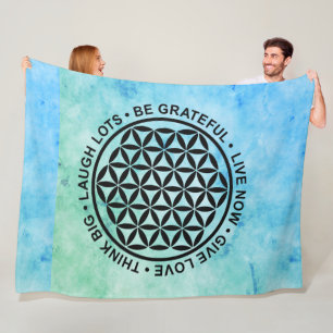 Symbol Flower Of Life - Rules Of Life 1 Fleece Blanket