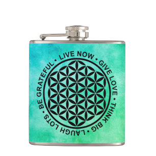 Symbol Flower Of Life - Rules Of Life 1 Hip Flask