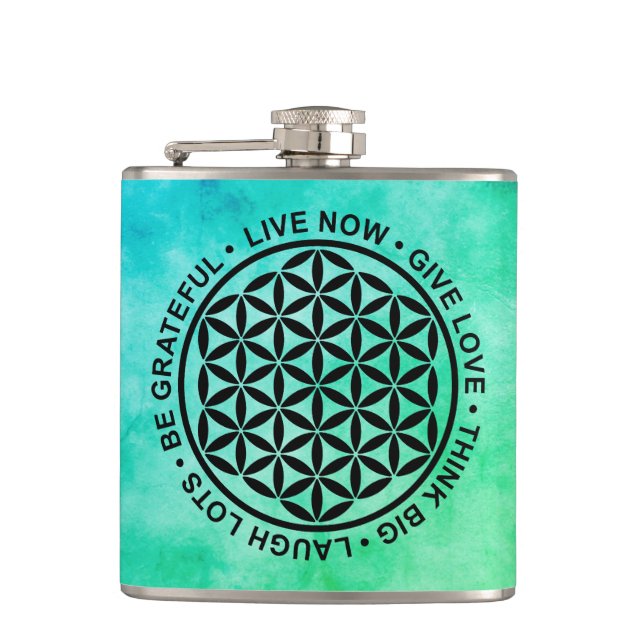 Symbol Flower Of Life - Rules Of Life 1 Hip Flask (Front)