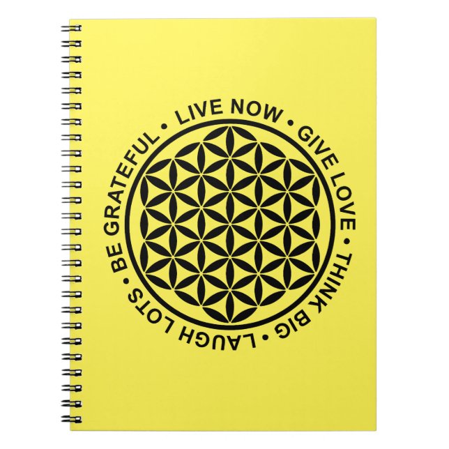 Symbol Flower Of Life - Rules Of Life 1 Notebook (Front)