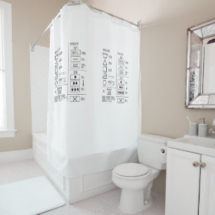 Symbol for Washing Indication Shower Curtain