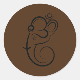 Symbol Ganesha Meditation Spiritual India Classic Round Sticker