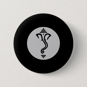 Symbol Ganesha Meditation Spiritual India Yoga 6 Cm Round Badge