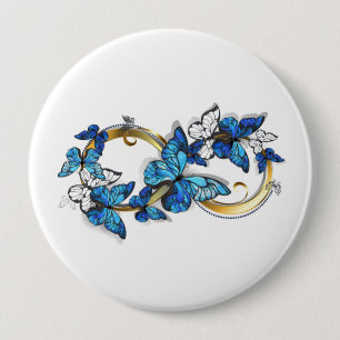 Symbol Infinity of Blue Morpho Butterflies 10 Cm Round Badge