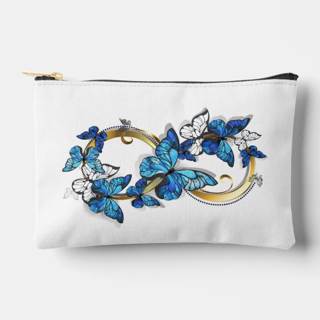 Symbol Infinity of Blue Morpho Butterflies Accessory Pouch (Front)