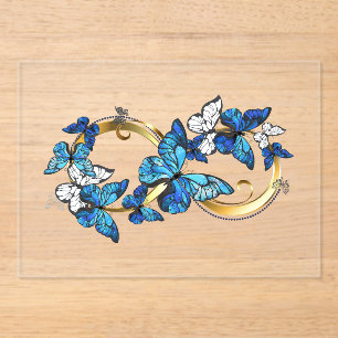 Symbol Infinity of Blue Morpho Butterflies Acrylic Invitations