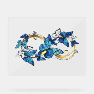 Symbol Infinity of Blue Morpho Butterflies Acrylic Sign