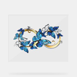 Symbol Infinity of Blue Morpho Butterflies Acrylic Sign