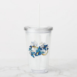 Symbol Infinity of Blue Morpho Butterflies Acrylic Tumbler