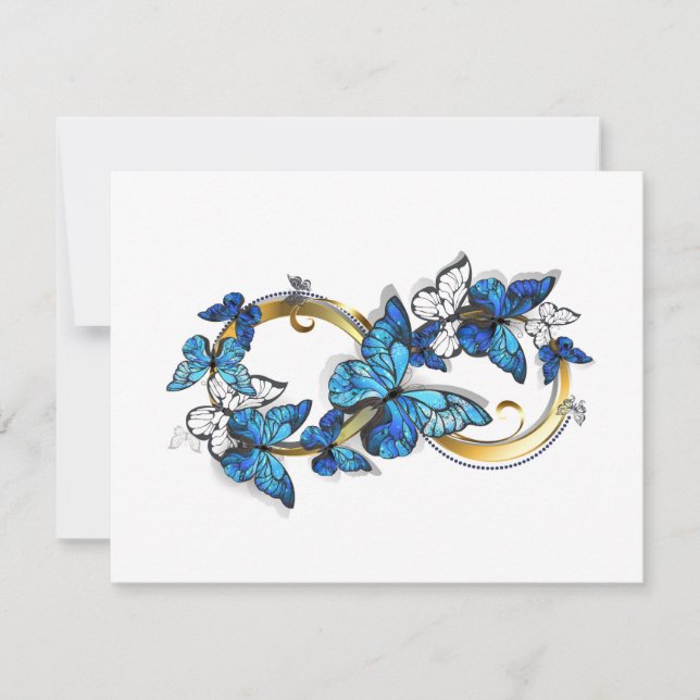 Symbol Infinity of Blue Morpho Butterflies Announcement (Front)