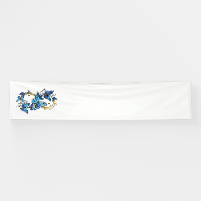 Symbol Infinity of Blue Morpho Butterflies Banner (Horizontal)