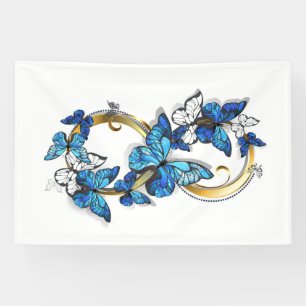 Symbol Infinity of Blue Morpho Butterflies Banner