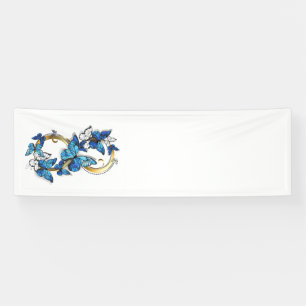 Symbol Infinity of Blue Morpho Butterflies Banner