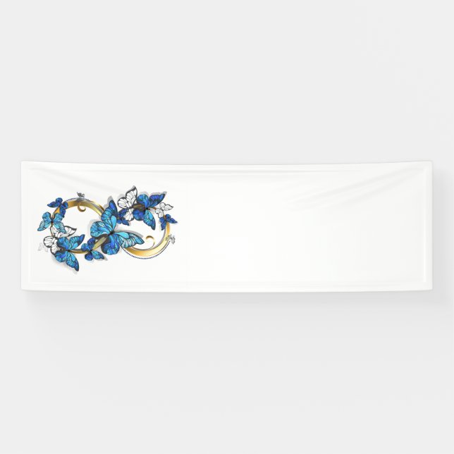 Symbol Infinity of Blue Morpho Butterflies Banner (Horizontal)