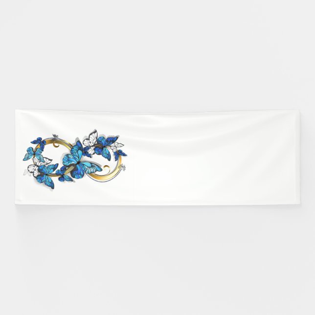 Symbol Infinity of Blue Morpho Butterflies Banner (Horizontal)