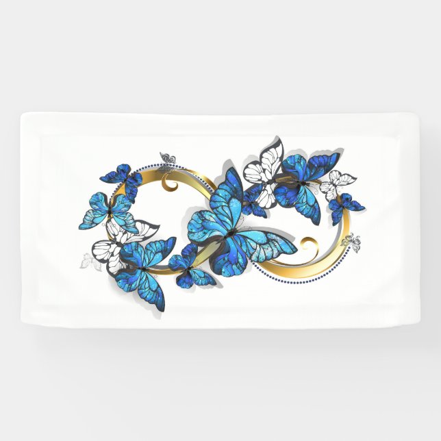 Symbol Infinity of Blue Morpho Butterflies Banner (Horizontal)