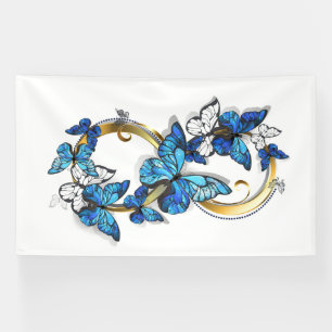 Symbol Infinity of Blue Morpho Butterflies Banner