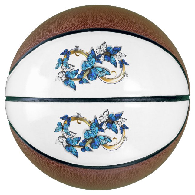 Symbol Infinity of Blue Morpho Butterflies Basketball (Front)
