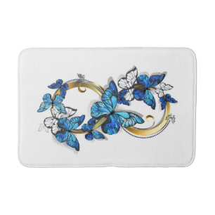 Symbol Infinity of Blue Morpho Butterflies Bath Mat