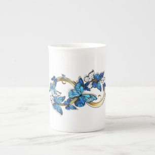 Symbol Infinity of Blue Morpho Butterflies Bone China Mug