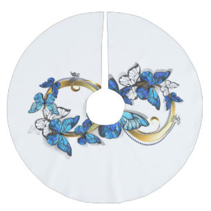 Symbol Infinity of Blue Morpho Butterflies Brushed Polyester Tree Skirt