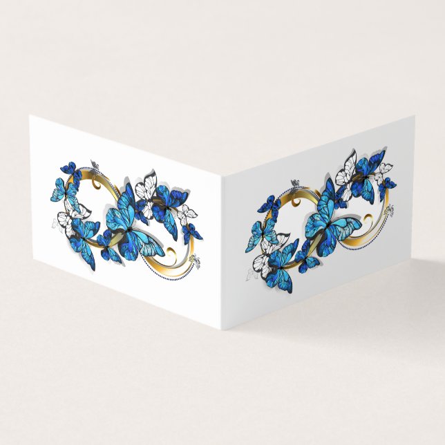 Symbol Infinity of Blue Morpho Butterflies Business Card (Outside)