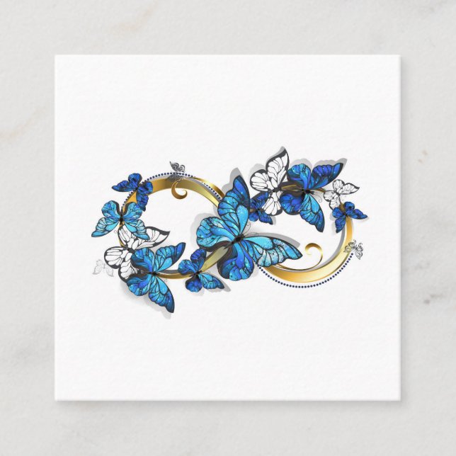 Symbol Infinity of Blue Morpho Butterflies Calling Card (Front)