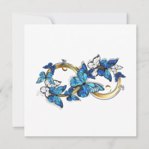 Symbol Infinity of Blue Morpho Butterflies Card