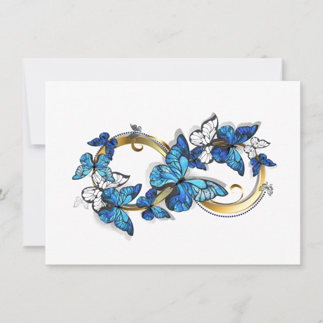 Symbol Infinity of Blue Morpho Butterflies Card (Front)