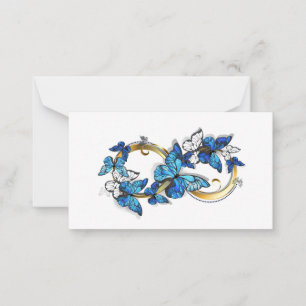 Symbol Infinity of Blue Morpho Butterflies Card