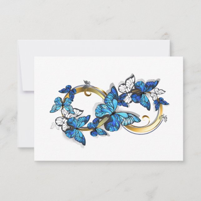 Symbol Infinity of Blue Morpho Butterflies Card (Front)