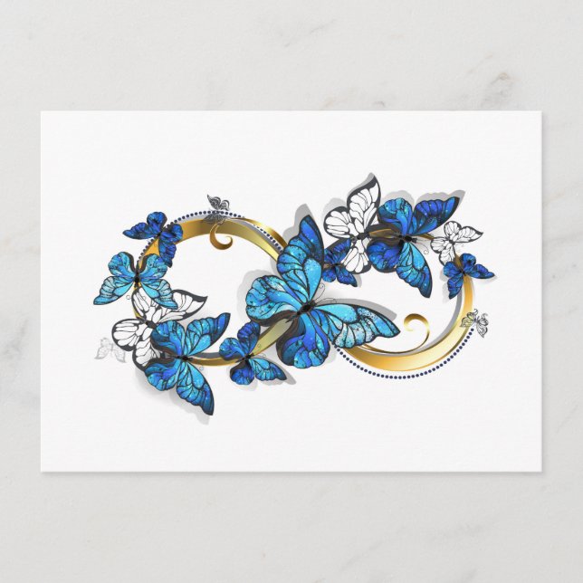 Symbol Infinity of Blue Morpho Butterflies Enclosure Card (Front)