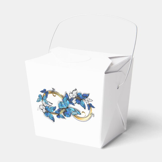 Symbol Infinity of Blue Morpho Butterflies Favour Box (Front Side)